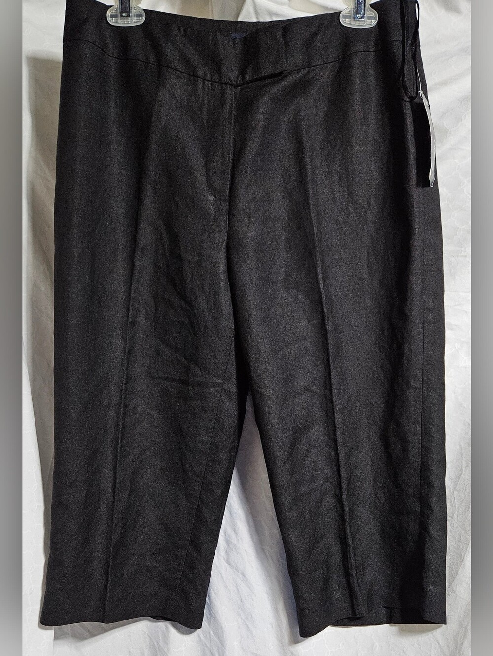 Evan-Picone Ramie Blend Capri Womens 8 Black Pants (Rrh)